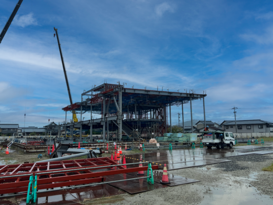 新社屋完成まで　ー鉄骨建方工事ー